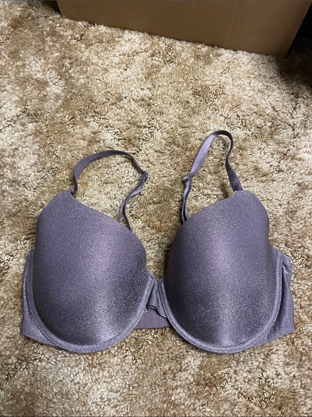 Victoria’s Secret Gray T Shirt Lightly Lined Demi Bra Size 36D